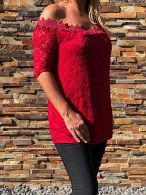 Blusa encaje roja